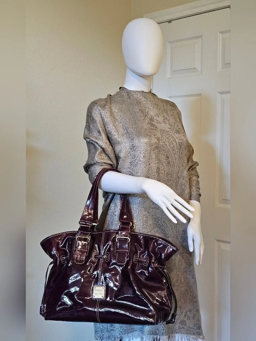 Dooney & Bourke Chiara Tote Patent Leather Handbag